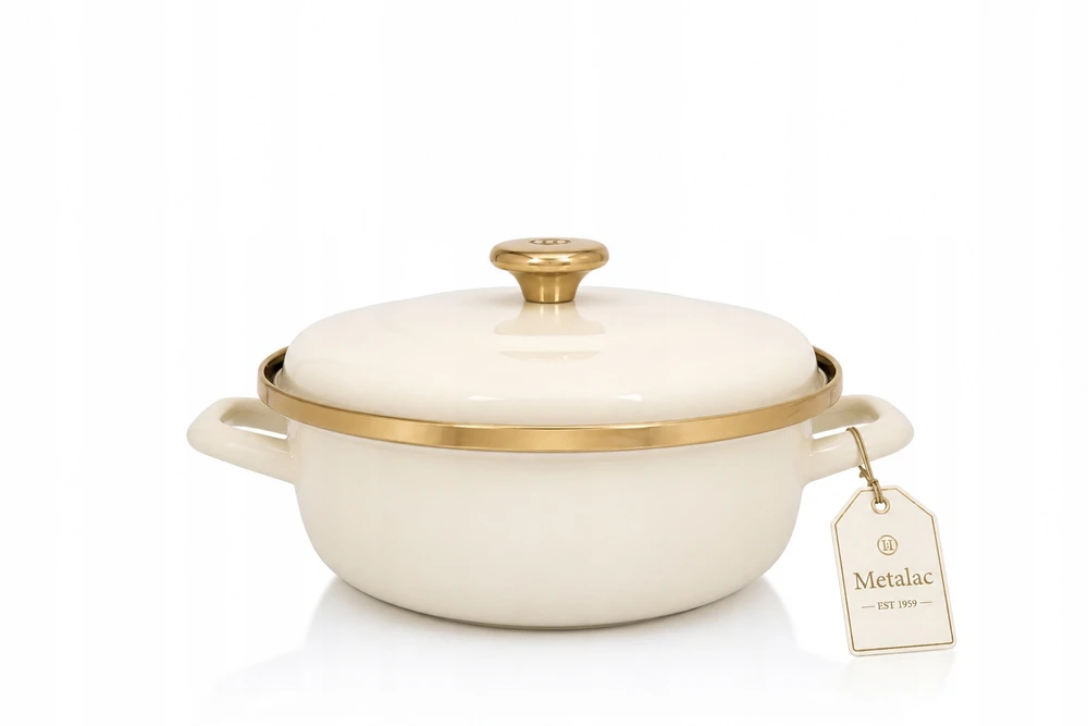 Emaliuotas puodas su dangteliu Žemas 24cm 3,9 L Metalac Maximus Plus