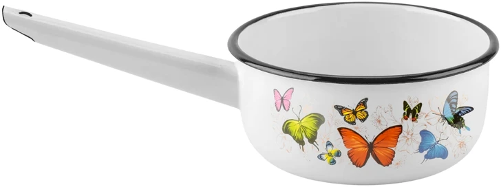 Emaliuotas puodas su rankena Puodas 1,5 l indukcinių dujų Igmar Butterflies