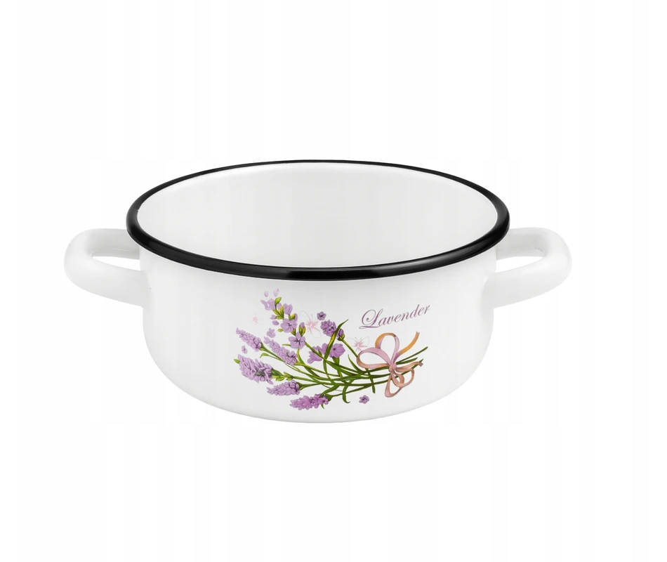 Emaliuotas puodas su rankenomis Puodas 1,5 L 16 cm Indukcinės dujos Igmar Lavender