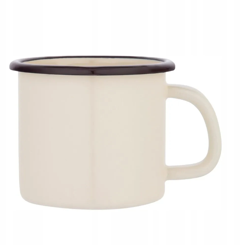Emaliuotas puodelis Silesia 9 cm, 0.45 L, kremas