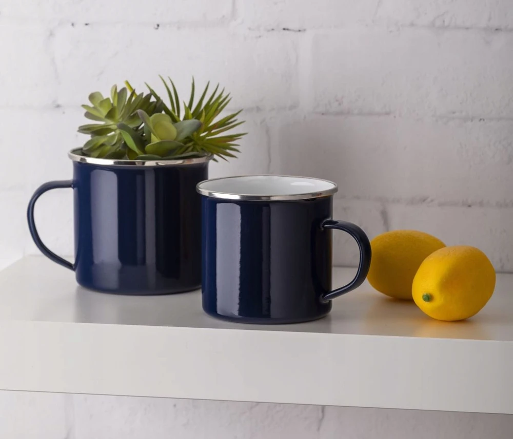 Emaliuotas puodelis su rankena, indukcinis puodas, dujinis Altom Design, tamsiai mėlynas, 0,5l