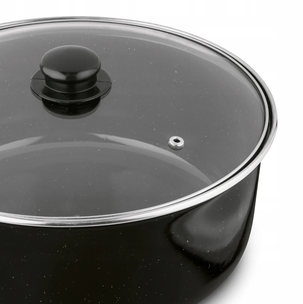 Emaliuotas PUODŽIO DANGIS DUJINĖ KROSTELĖ Žema RETRO Tadar 6L 28cm