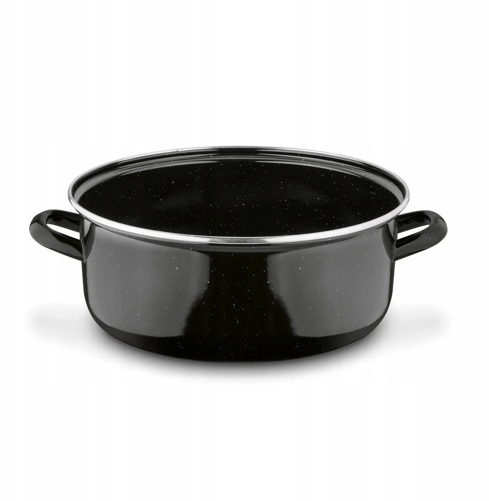 Emaliuotas PUODŽIO DANGIS DUJINĖ KROSTELĖ Žema RETRO Tadar 6L 28cm