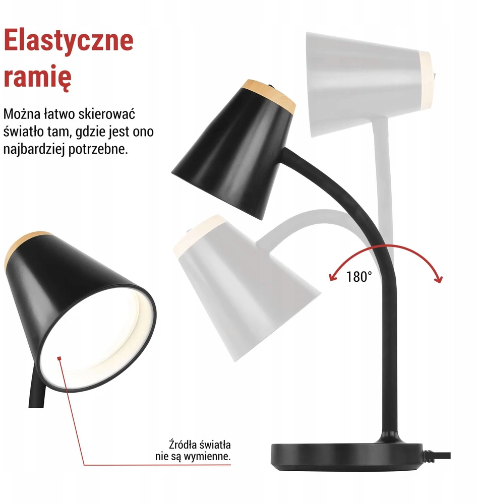 EMOS TARA lampa stołowa LED 4,5 W juoda