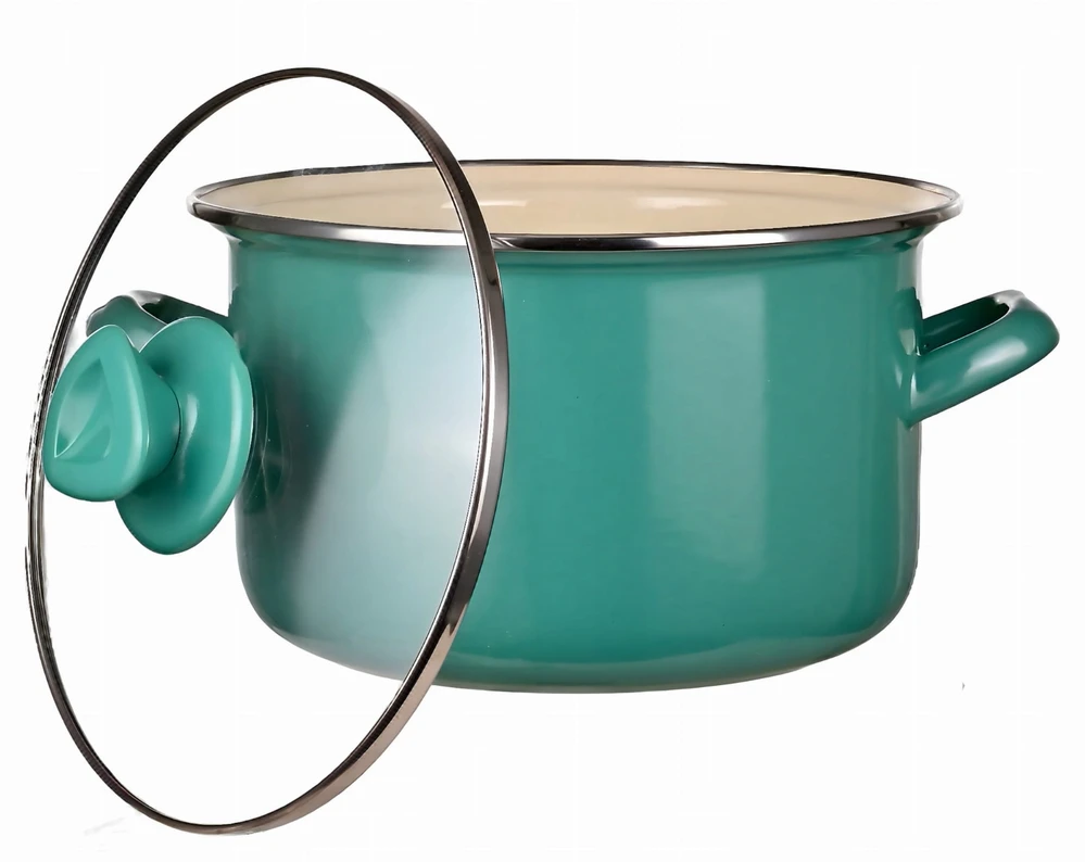 Epewex Tvirtas emaliuotas puodas su dangteliu 5,5L TURQUOISE MC