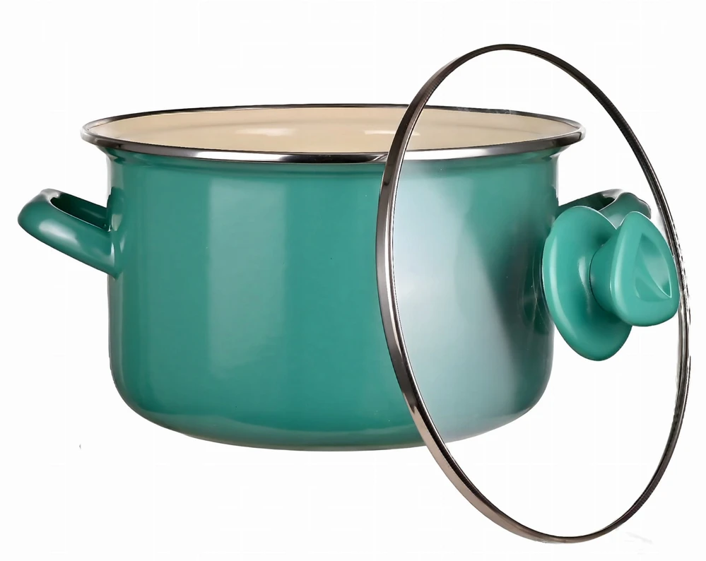 Epewex Tvirtas emaliuotas puodas su dangteliu 5,5L TURQUOISE MC