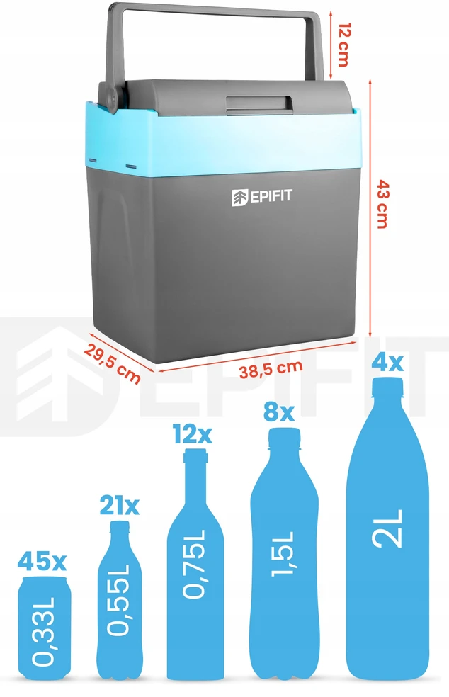 Epifit AUTOMOBILINIS Šaldytuvas 30L NEŠIOJAMAS AUSINIMO ŠILDYMAS 12V/230V