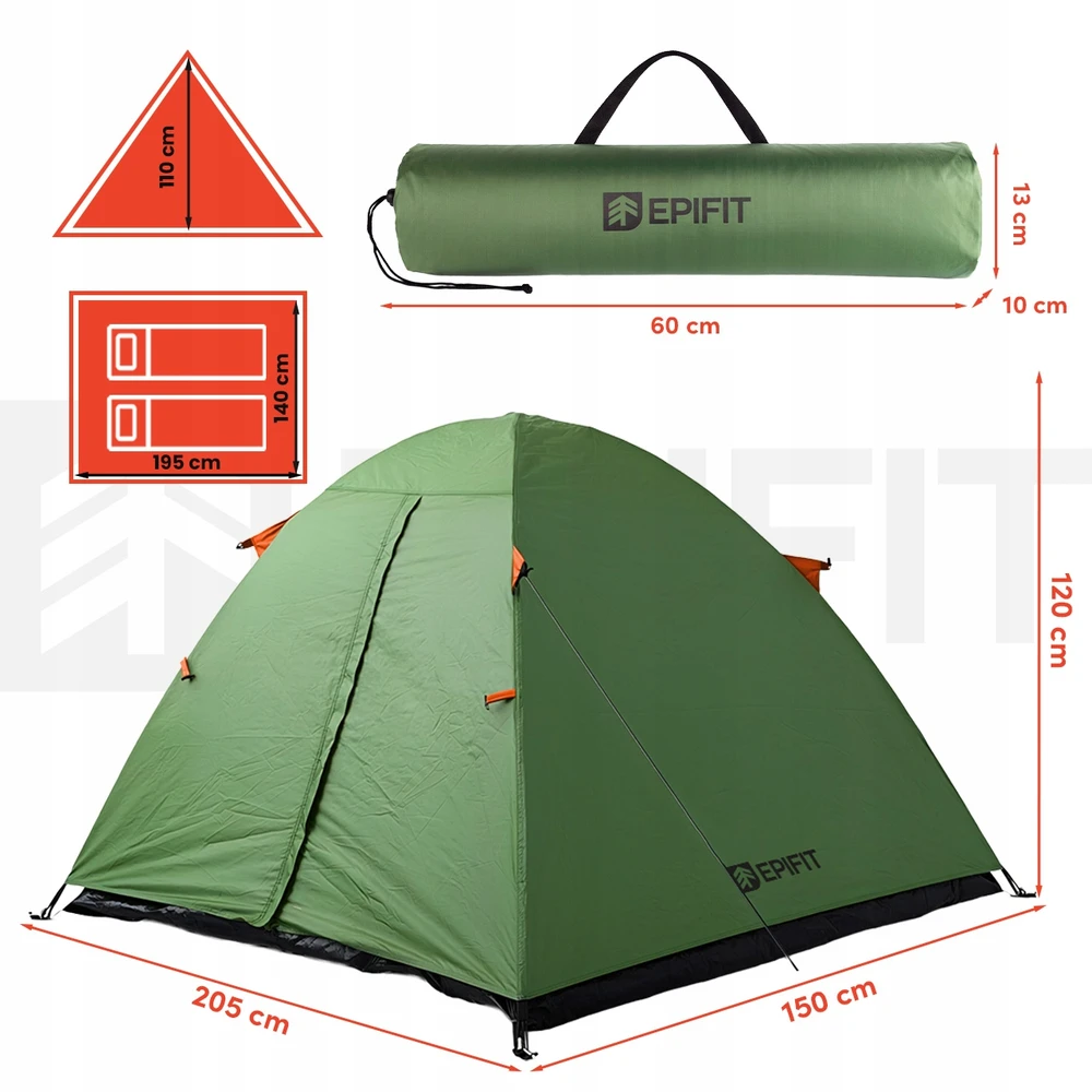 Epifit DVIEJI LENGVA VANDENIUI ATLIERIA KEMPINGO PAlapine 205x150x120 cm