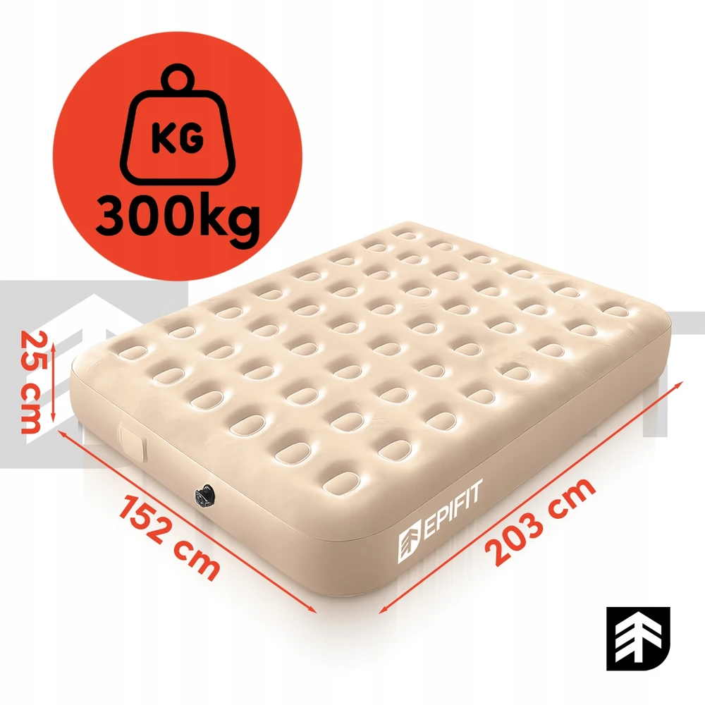 Epifit DVIGUBAS PRIEMONĖS ČIŪŽINIS SU ELEKTRINIU SIURBLIU USB-C CAMPING 300KG