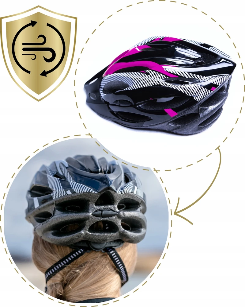Ercole Moteriškas plento dviračio MTB šalmas su skydeliu, reguliuojamas, rožinis