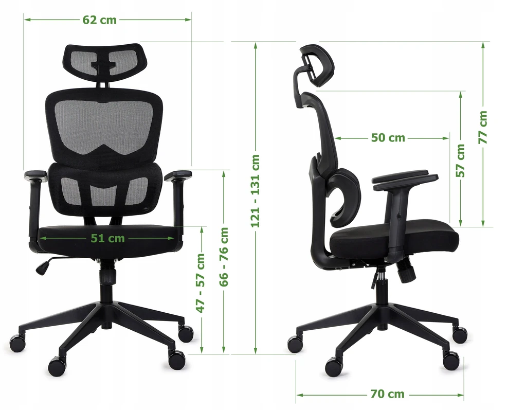 Ergonomiczny fotel biurowy GIOSEDIO FXA004 regulowane podłokietniki, BHP