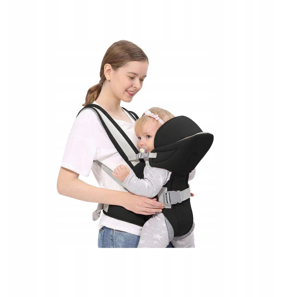 Ergonomiška kelioninė klubinė nešynė kūdikiui iki 13 kg, juoda