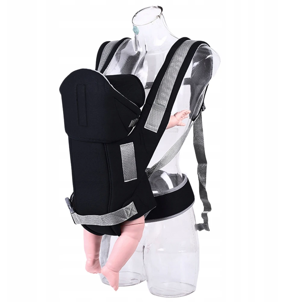Ergonomiška kelioninė klubinė nešynė kūdikiui iki 13 kg, juoda