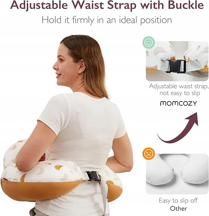 Ergonomiška „Momcozy“ maitinimo pagalvė su dirželiu ir pagalvės užvalkalu