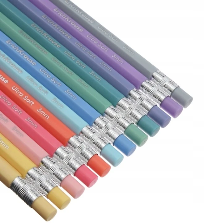 ERICHKRAUSE MIKY PASTEL AUTOMATINIAI PIŠTUKAI 12 SPALVŲ PASTELĖ NEDŪSTAMI