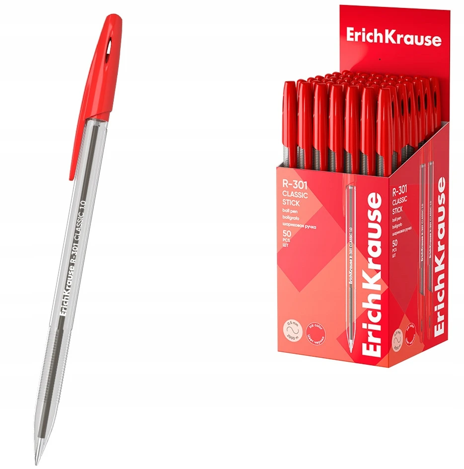 Tušinukas R-301 CLASSIC, ErichKrause, storis 1.0mm, raudonos sp.