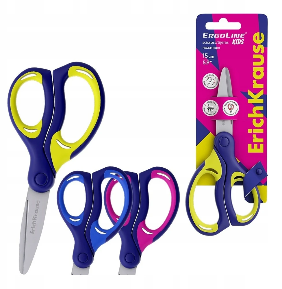 Žirklės ERGOLINE KIDS, ErichKrause, 15cm