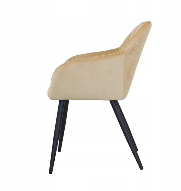 Escal Minkšta aksominė kėdė svetainei, BEIGE, patogi kaušinė kėdė 089