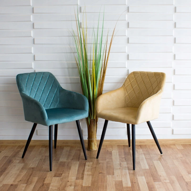 Escal Minkšta aksominė kėdė svetainei, BEIGE, patogi kaušinė kėdė 089