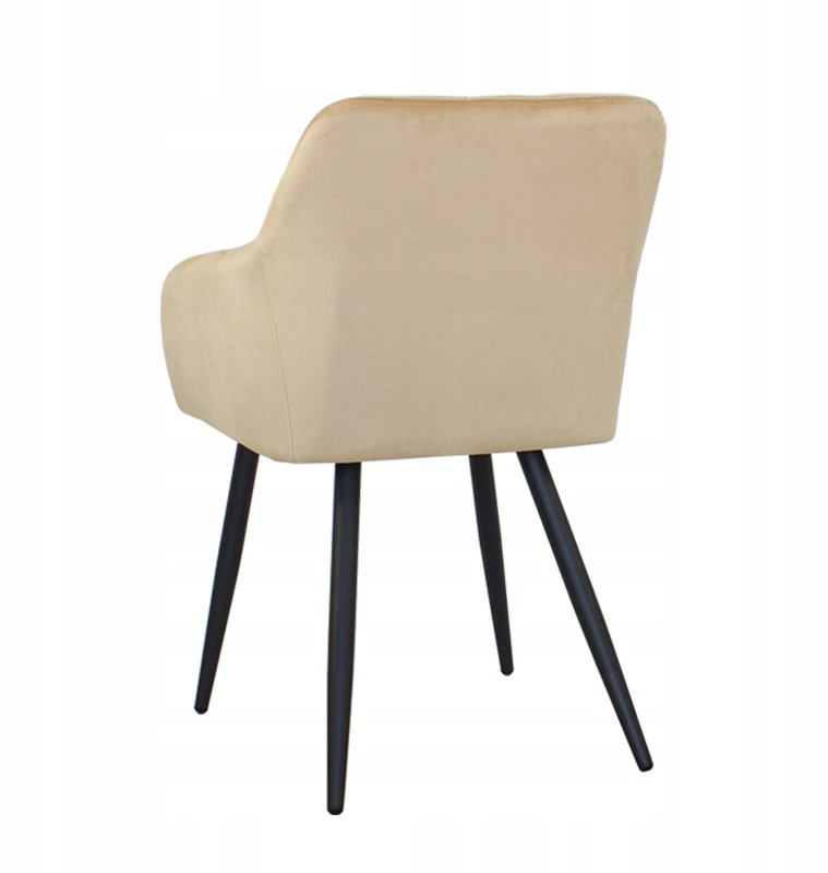 Escal Minkšta aksominė kėdė svetainei, BEIGE, patogi kaušinė kėdė 089