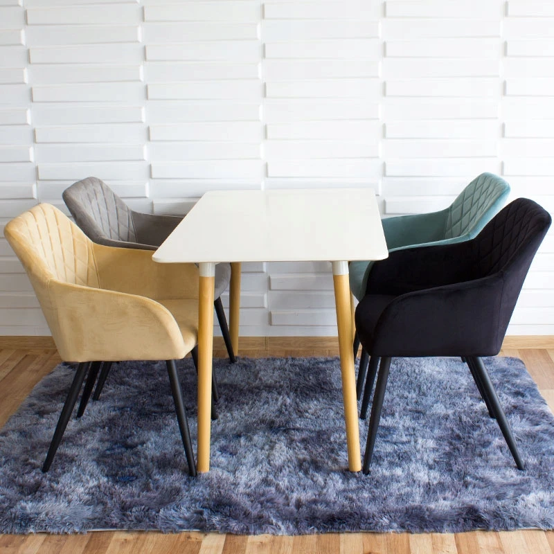 Escal Minkšta aksominė kėdė svetainei, BEIGE, patogi kaušinė kėdė 089