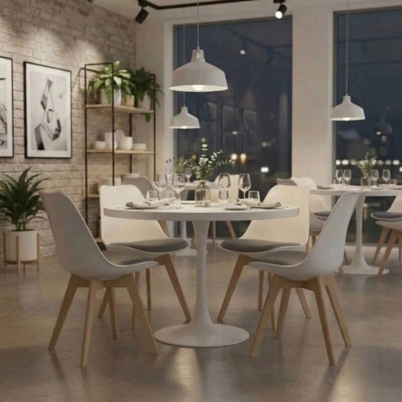 Escal SCANDINAVIAN KĖDĖ, balta, skirta SVETAINEI, virtuvei, valgomajam, STIPRI buko kojelės 007