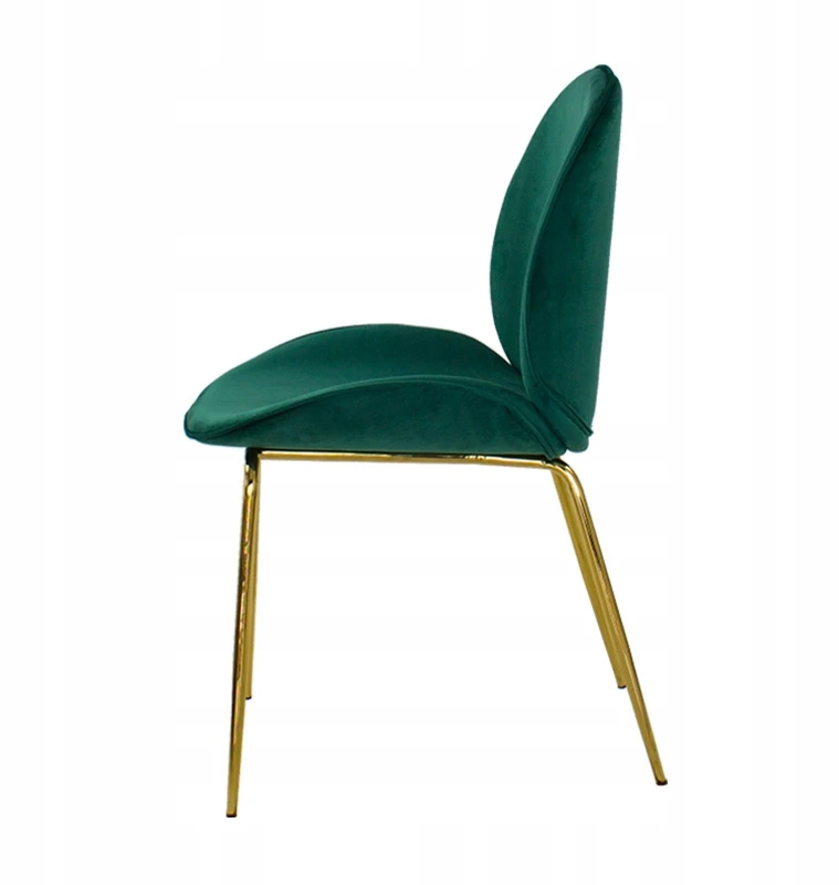 Escal Žalia kėdė svetainei ir valgomajam GLAMOUR, elegantiškos auksinės kojos 020V-GR