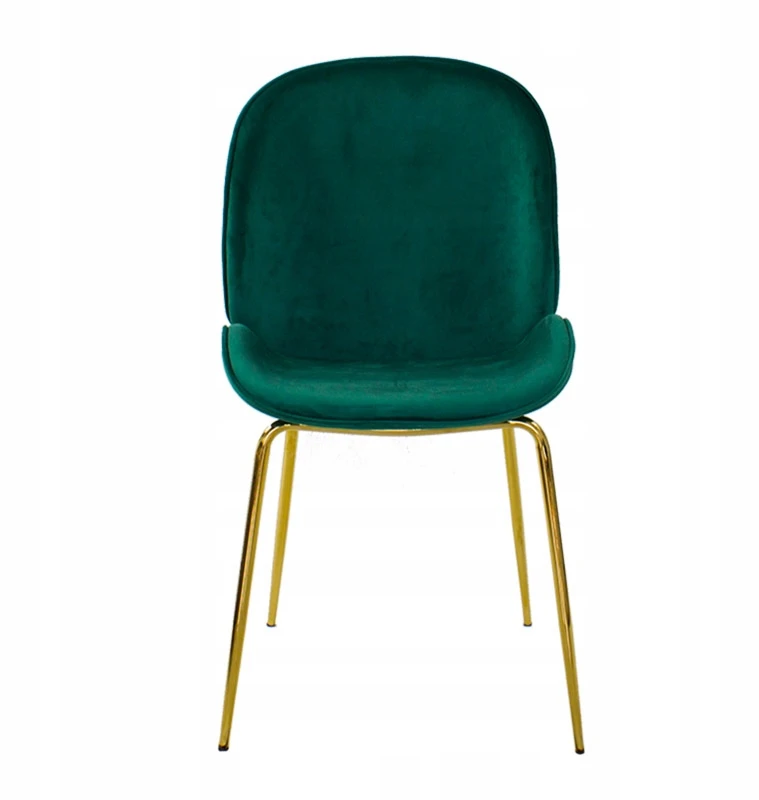Escal Žalia kėdė svetainei ir valgomajam GLAMOUR, elegantiškos auksinės kojos 020V-GR