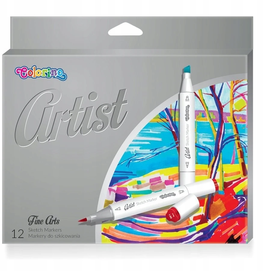 Žymekliai eskizams dvipusiai Colorino Artist 12 spalvų