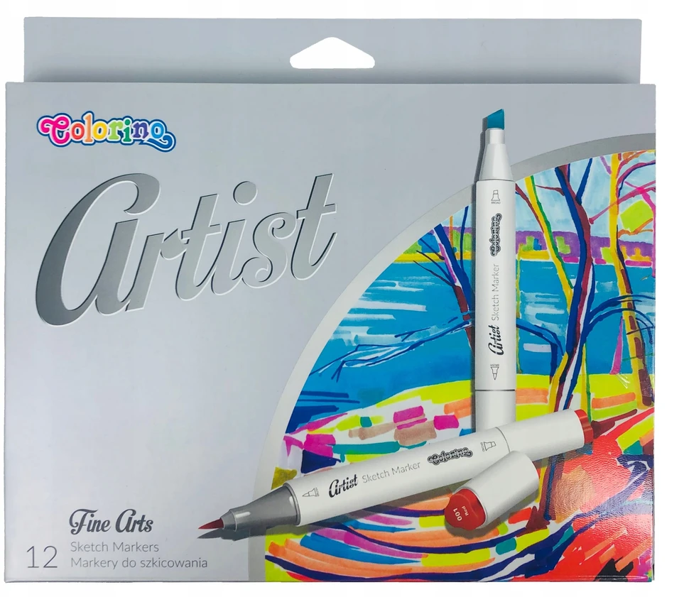 Žymekliai eskizams dvipusiai Colorino Artist 12 spalvų