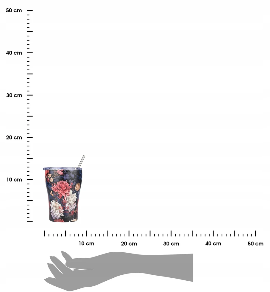 Estia Gėlėtas termokubilas su šiaudeliu 350ml
