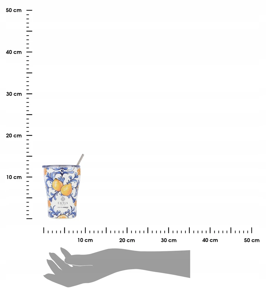 Estia Izoliacinis puodelis kavai ir arbatai su šiaudeliu 350 ml dėžutėje 6/12h