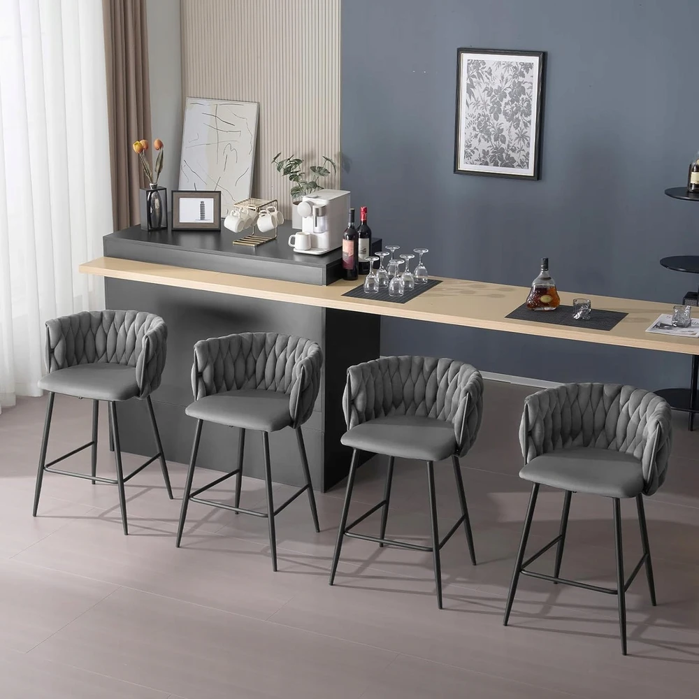 EUGAD 2 BARŲ KIEMEČIŲ RINKINYS ATGALĖS ATRAŠTA PĖDŲ ATRAŠTA BISTRO KĖDĖ HOKER 89 CM