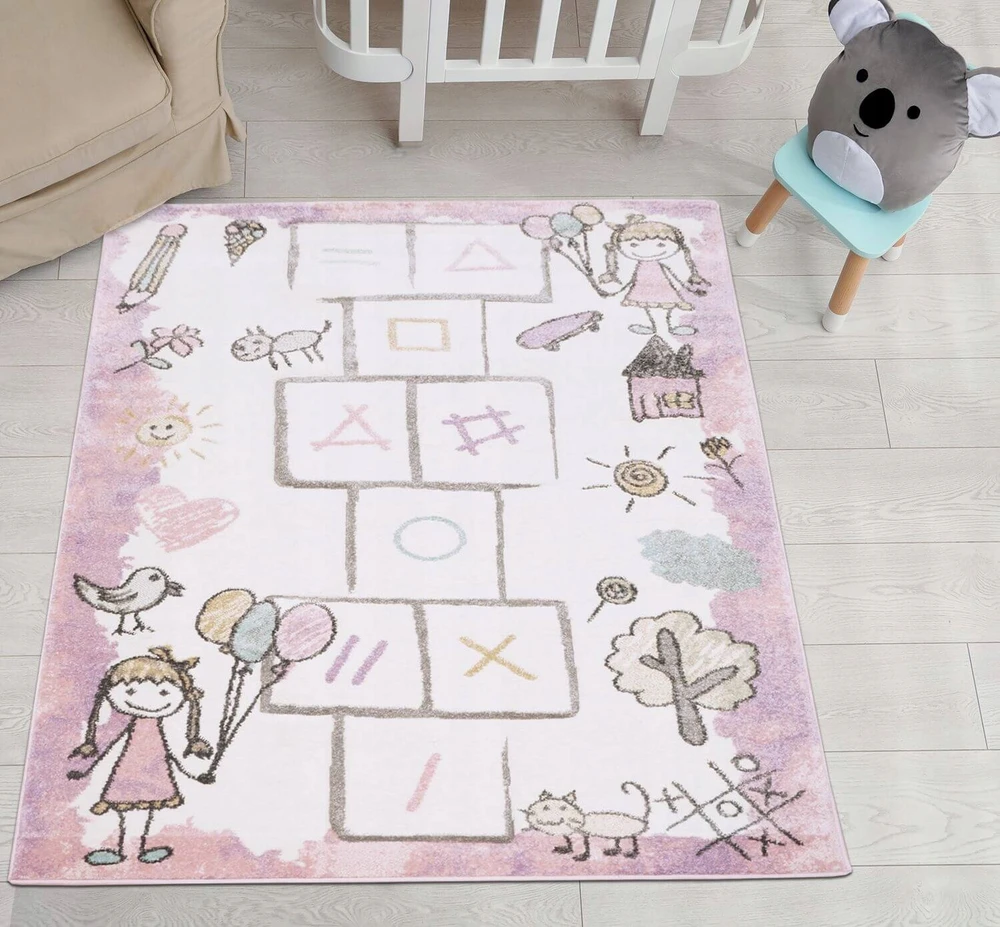 Eureka Home DYWAN DZIECIĘCY DLA DZIEWCZYNKI DO POKOJU DZIECKA DZIECIĘCEGO GRUBY 160X230