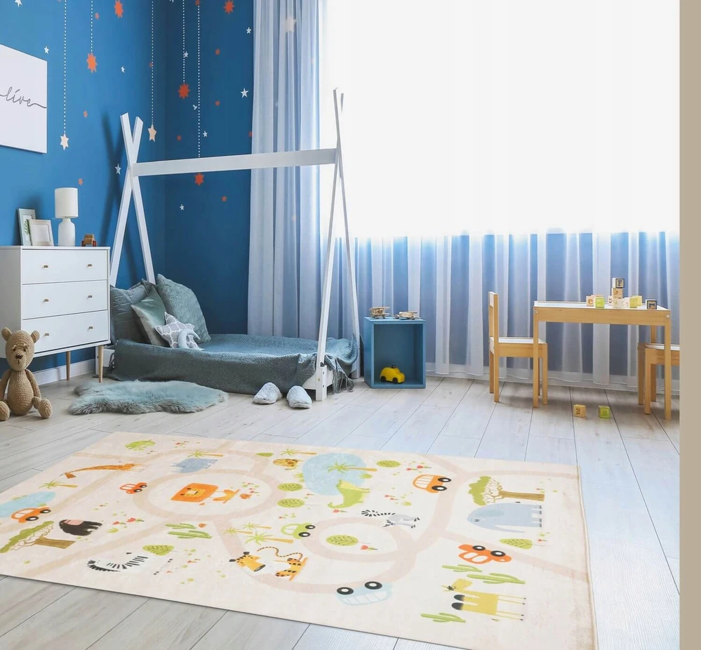 Eureka Home DYWAN DZIECIĘCY DO POKOJU DZIECKA ANTYPOŚLIZGOWY SAFARI MODNY 80X120