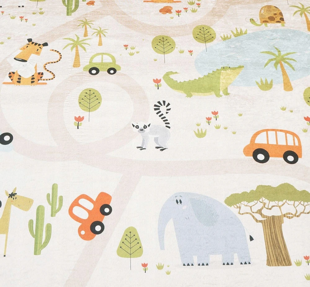 Eureka Home DYWAN DZIECIĘCY DO POKOJU DZIECKA ANTYPOŚLIZGOWY SAFARI MODNY 80X120