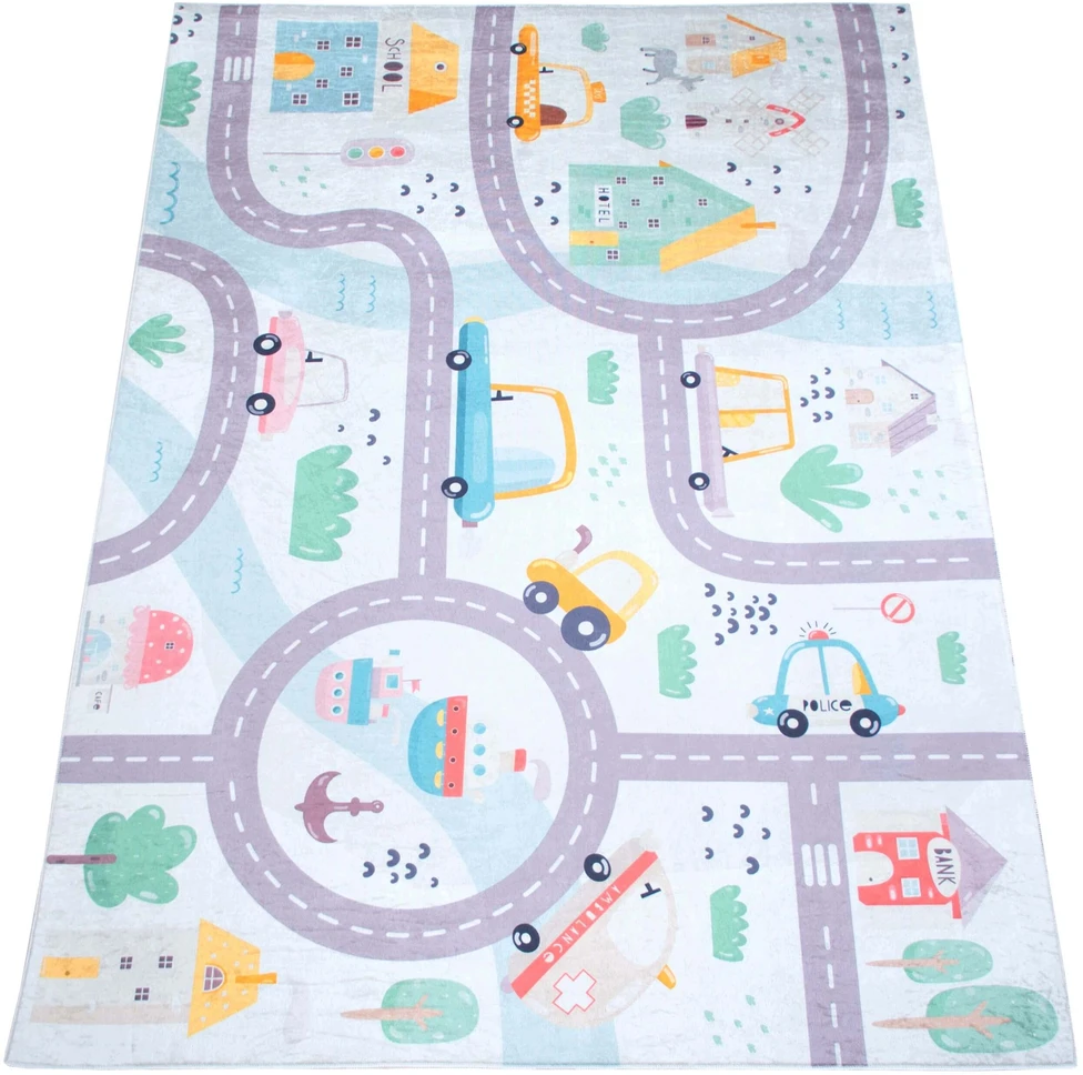 Eureka Home DYWAN DZIECIĘCY DROGA ULICA ULICE DO POKOJU DZIECKA ANTYPOŚLIZGOWY 80X120