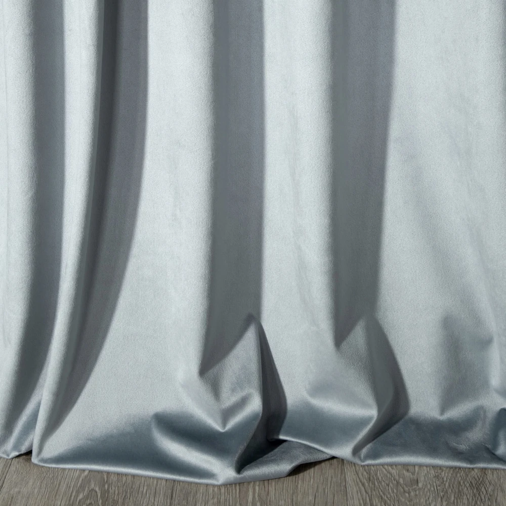 Eurofirany ZASŁONA WELUROWA PIĘKNA NOWOCZESNA ELEGANCKA SREBRNA 140X270 TAŚMA