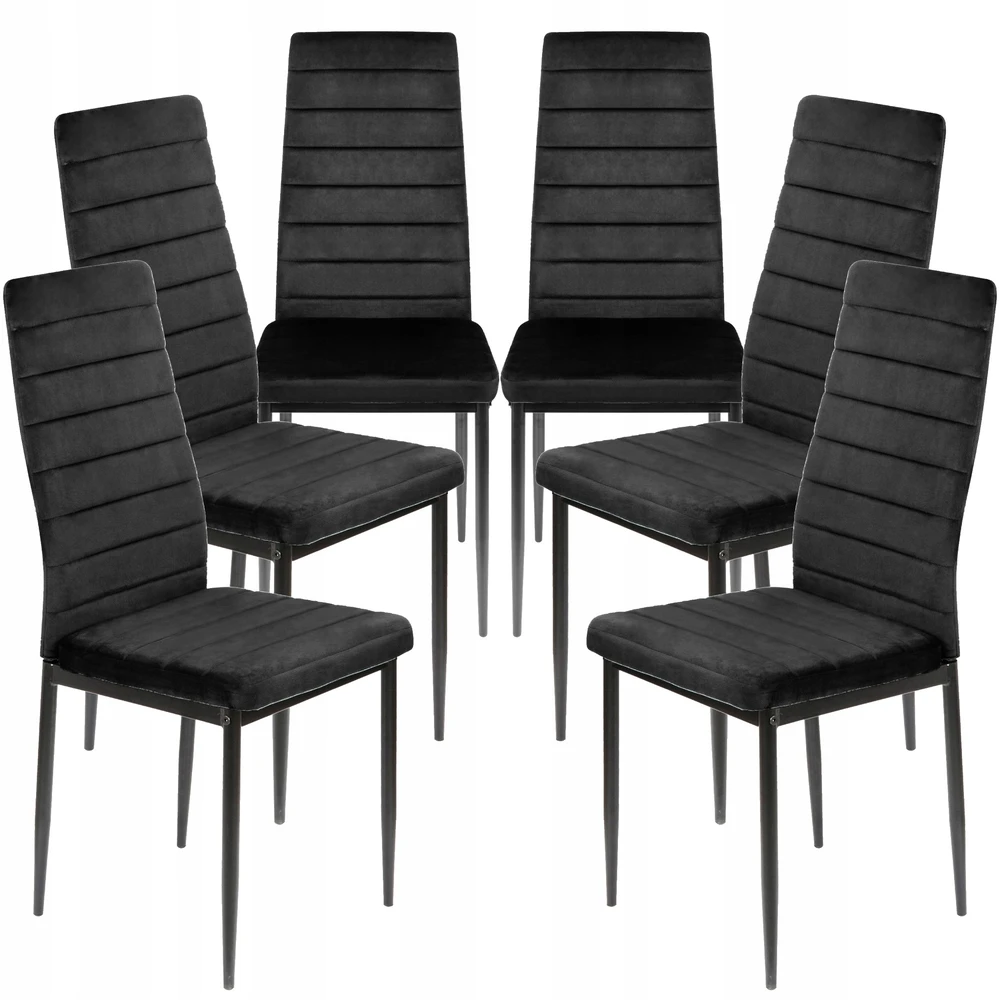 Eurostyle 2 x Juodas VELVET MINŠTA KĖDĖ SVETAINES VALGOMAS VITO