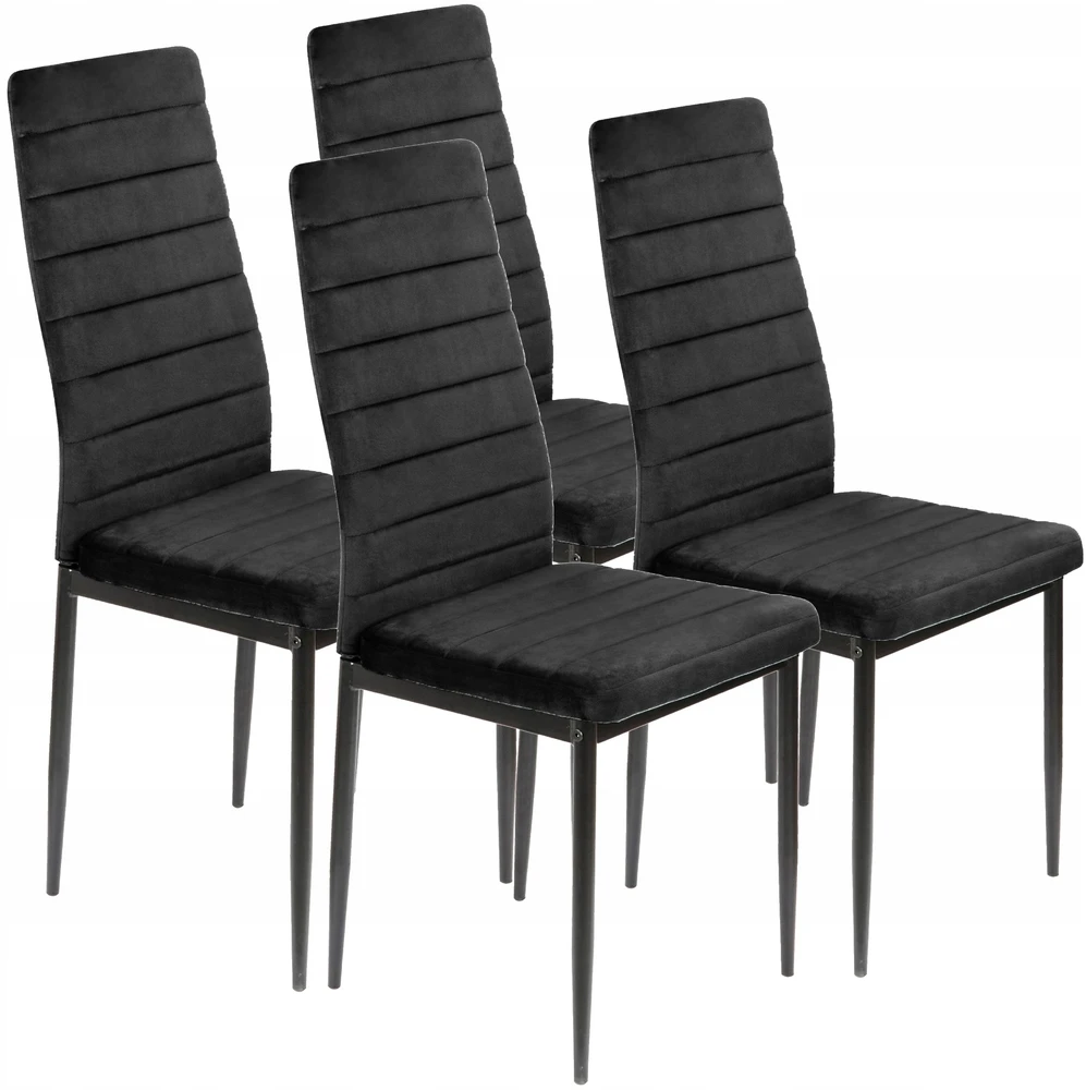 Eurostyle 2 x Juodas VELVET MINŠTA KĖDĖ SVETAINES VALGOMAS VITO