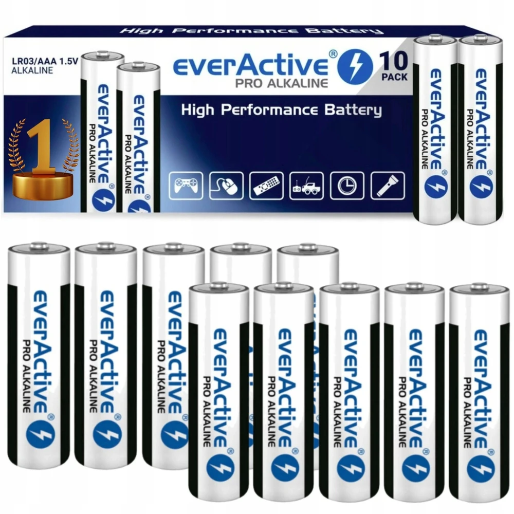 EVERACTIVE AAA šarminės baterijos 1250mAh, 10 vnt. - LR0310PAK