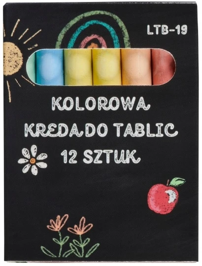 Evg Spalvota kreida rašymui ir dažymui kreidos lentoms 12 vnt. LTB-19