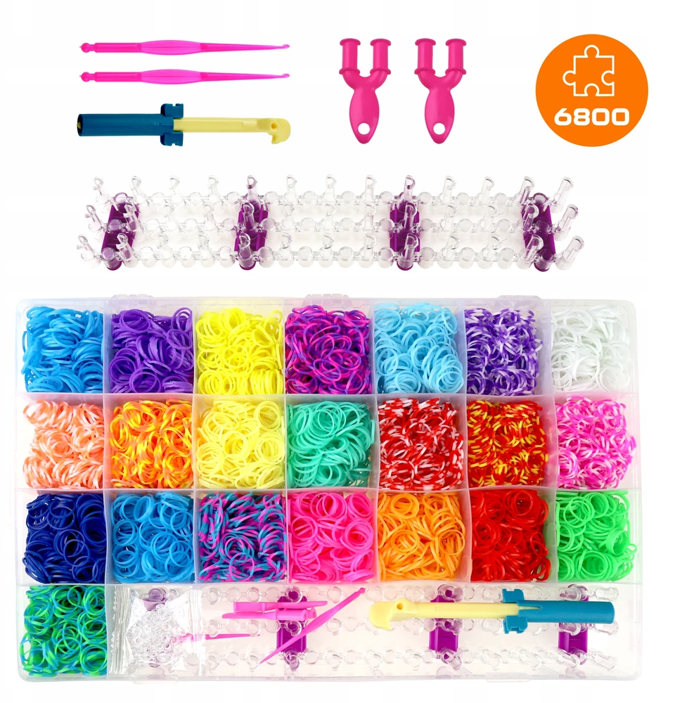 EVI GUMĖS APYRANKĖMS GAMINT DIDELIS RINKINYS DIY DOVANA VAIKUI 6800 XXL