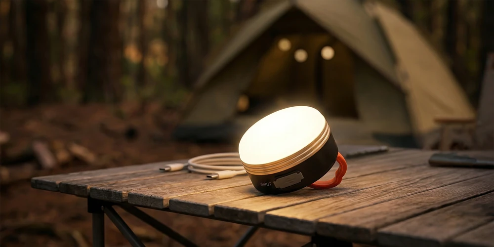 EVI TOURIST LAMP TORCH CAMPING ĮKRAUJAMAS LAMP LED POWERBANK KEMPINGAS