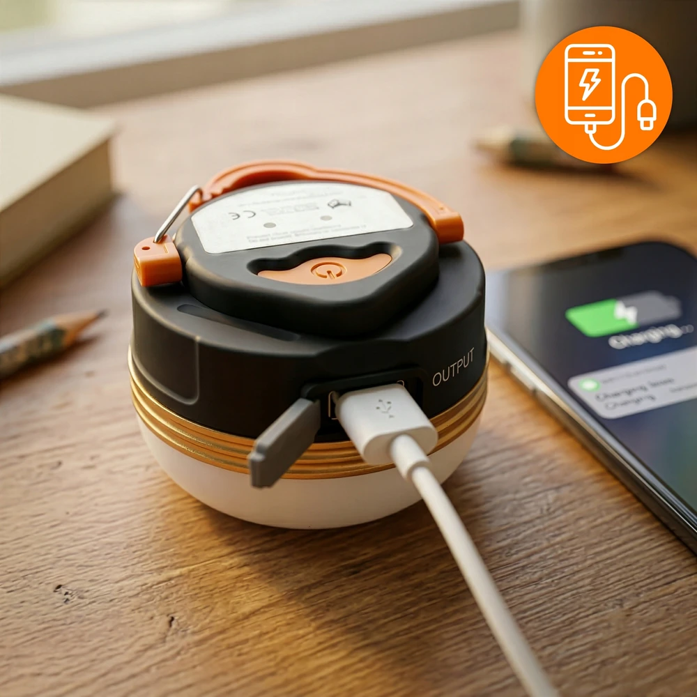 EVI TOURIST LAMP TORCH CAMPING ĮKRAUJAMAS LAMP LED POWERBANK KEMPINGAS