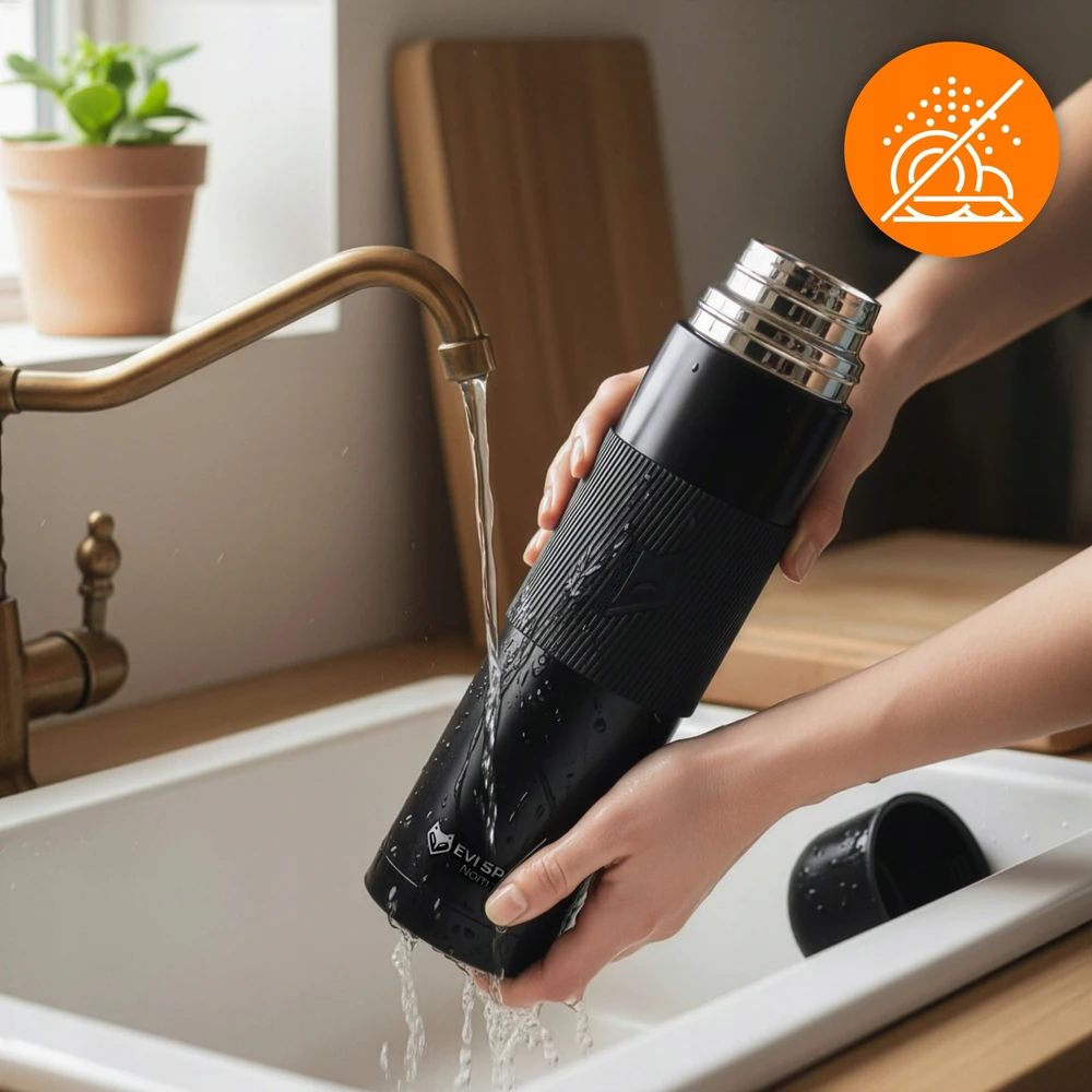 EVI TURISTINIS TERMOSAS ARBATAI IR KAVAI, SANTRAUKUS VAKUUMUI, NERŪDijančio plieno 1L