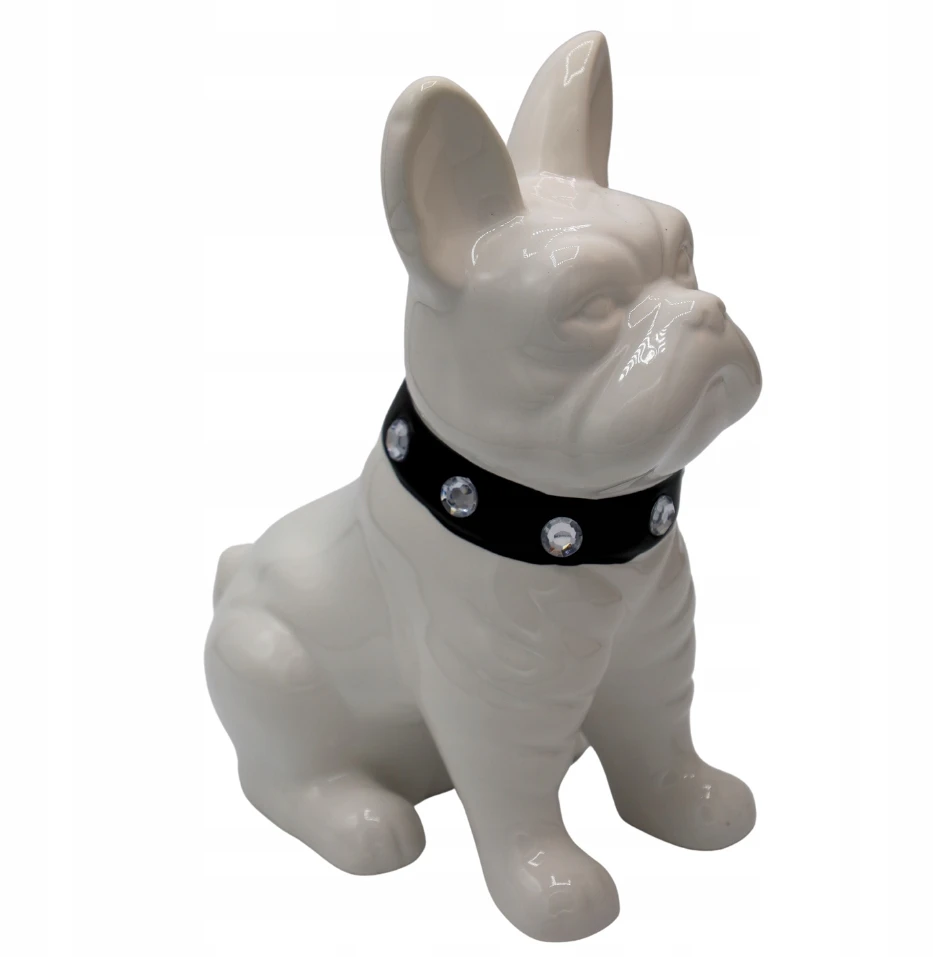 Ewax SKARBONKA BULDOG Baltas Z CZARNĄ OBROŻĄ 23,5 cm