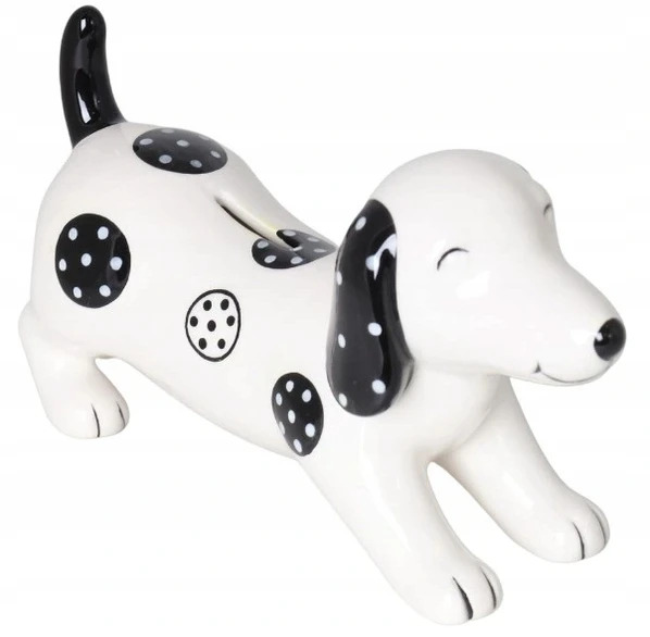 Ewax Skarbonka Jamnik ceramiczny baltai-juodas 19x10cm