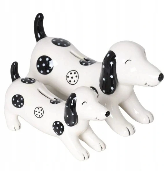 Ewax Skarbonka Jamnik ceramiczny baltai-juodas 19x10cm