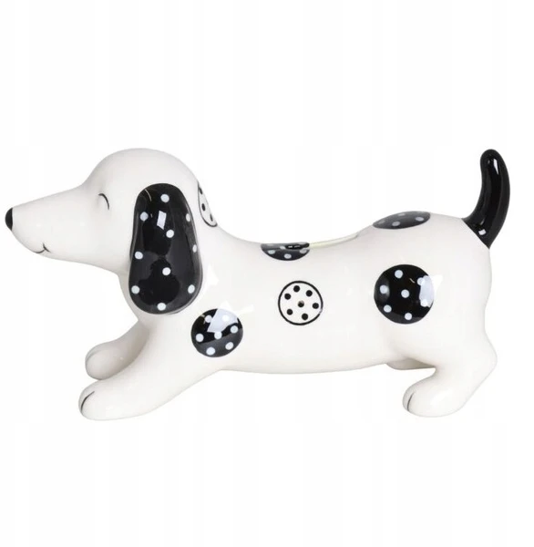 Ewax Skarbonka Jamnik ceramiczny baltai-juodas 19x10cm